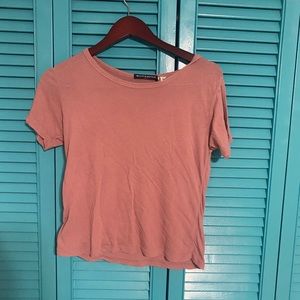 pink brandy melville shirt sleeve shirt
